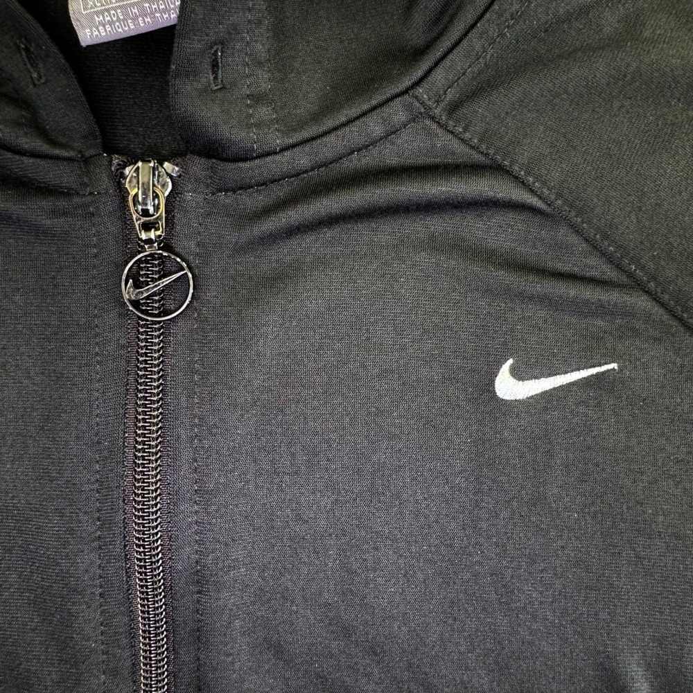Nike Womens XL Full Zip Hooded Track Jacket Black White Stripe Athletic RN56323 - Picture 2 of 15
